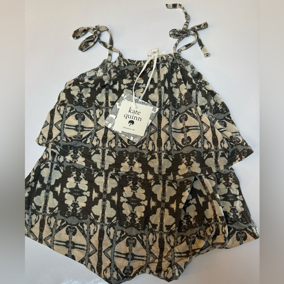 Kate Quinn Bamboo Tie-Strap Romper (12–18M, NWT) 🌿✨ - Picture 1 of 3